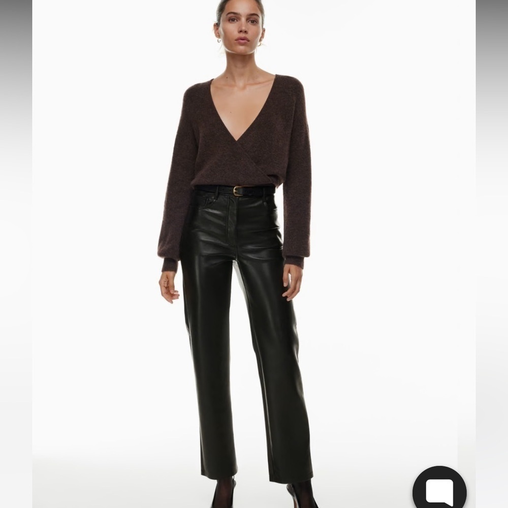 Aritzia Wilfred Melina Faux Leather Pants in Black